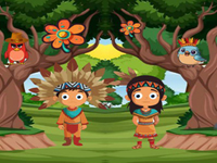 Play Tribal Kids Reaches The Hut - Free Online Escape Game